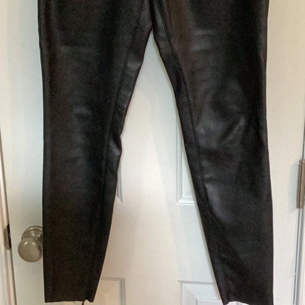 Free People Black Faux Leather High Waisted Skinny Jeans